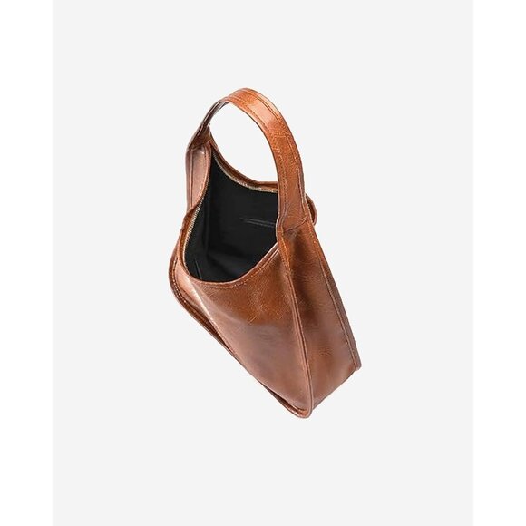 Newbella Women's Brown Soft PU Leather Shoulder Tote Hobo Purses with Zipper - Picture 3 of 9